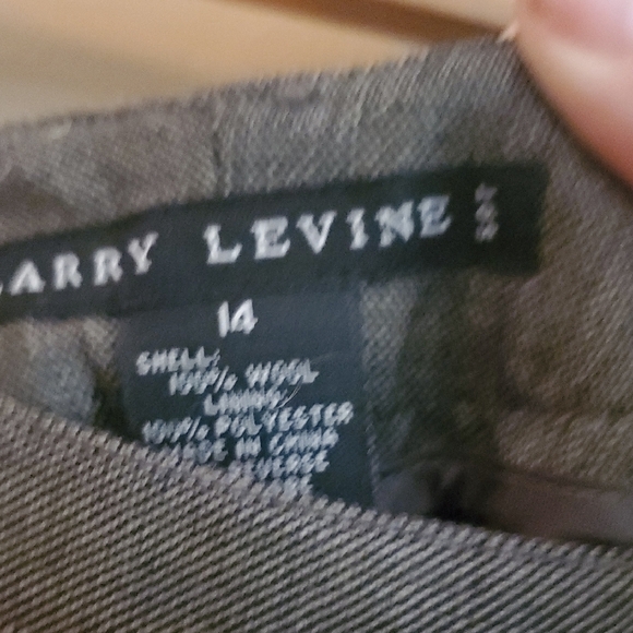 Larry Levine Womens Lined Elegant Brown Dress Pants - Picture 2 of 10